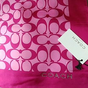 Coach Signature C Scarf with Rhinestone Logo